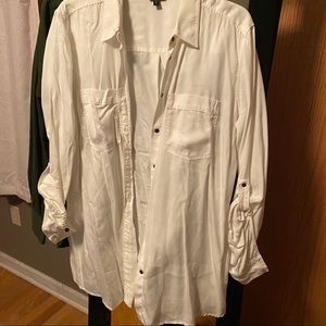 Women’s White Button down Shirt size XL Express